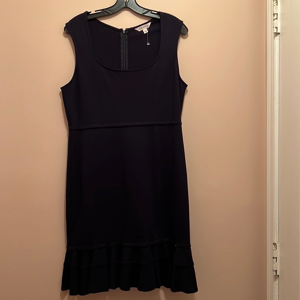 Navy dress with bottoms pleats